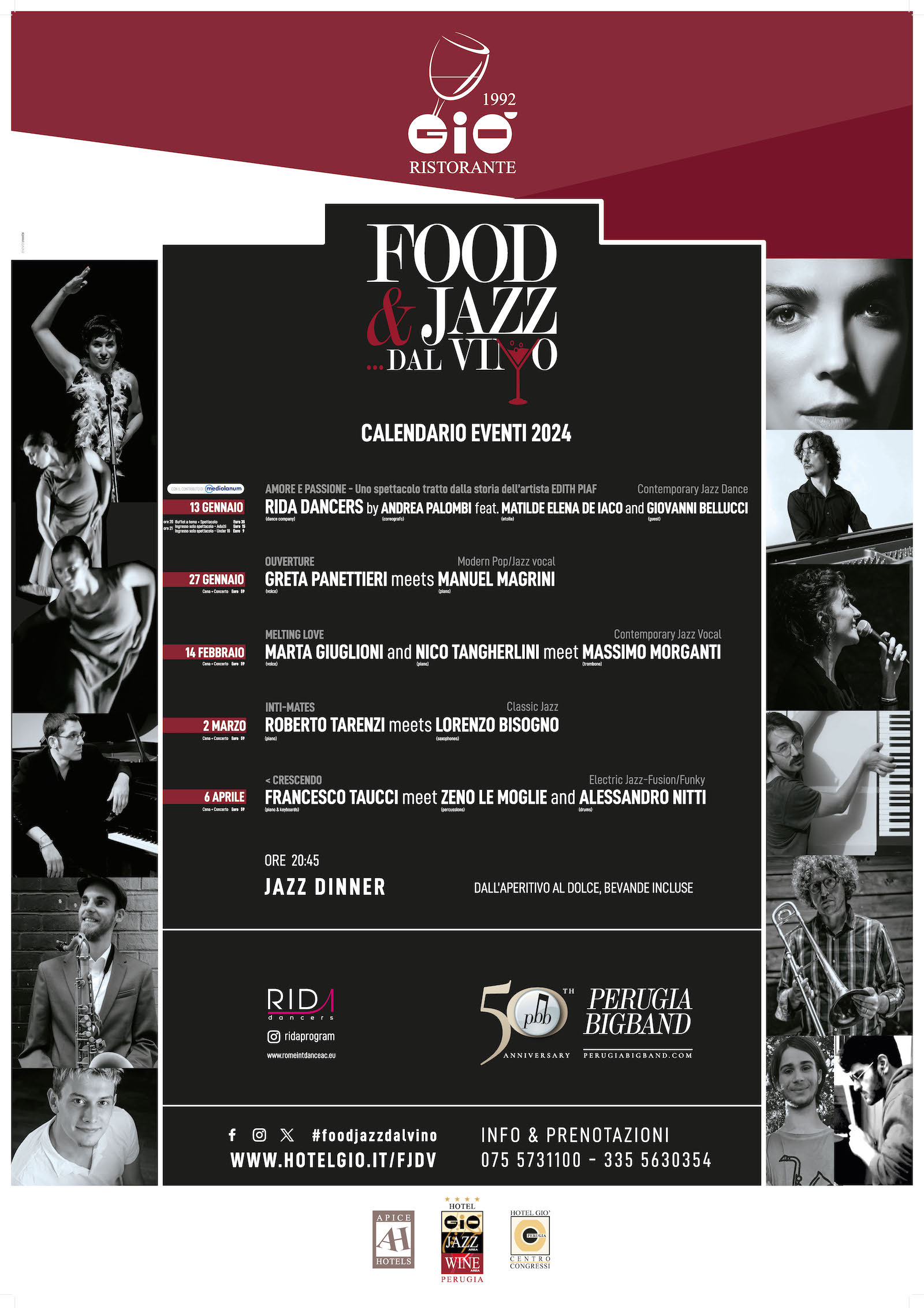 Food and Jazz dal Vino 2024 - cartellone ufficiale